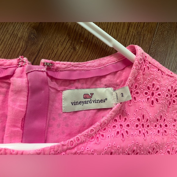 Vineyard Vines Pink Eyelet Ruffle Dress, size 2 - Picture 3 of 5
